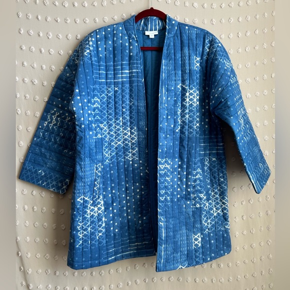J. Jill Jackets & Blazers - J. Jill Pure Jill Quilted Kimono Long Sleeve Jacket Indigo Sz L